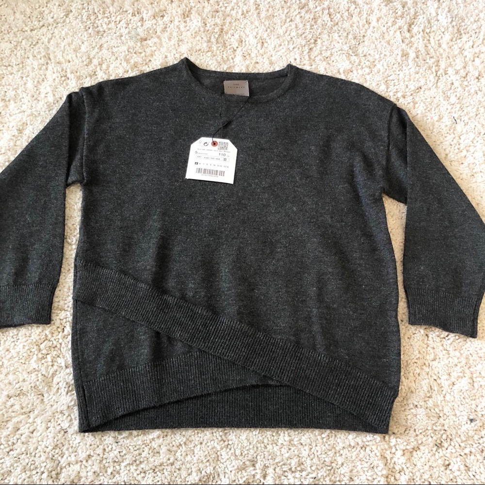 Zara girls knitwear grey top